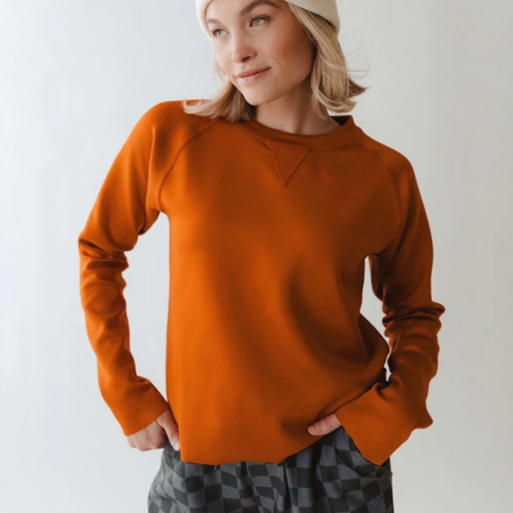 Tahari Cotton Long Sleeves Burnt Pumpkin  Color Women's Sweater Pullover/Large
